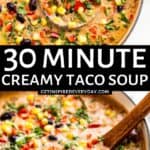 Pin image for Creamy Taco Soup.