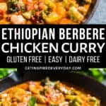 3rd PIn image Ethiopian Berbere Chicken Curry.