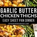 Pin image for Garlic Butter Chicken Thighs.