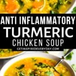 Pin image for Turmeric Chicken Soup.