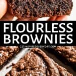 Pin image for Flourless Brownies.