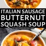 3rd Pin image for Italian Sausage Butternut Squash Soup.