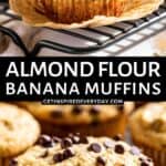 2nd Pin image for Almond Flour Banana Muffins.