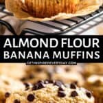 Pin image for Almond Flour Banana Muffins.
