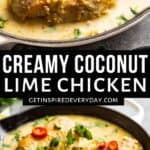 Pin image for Coconut Lime Chicken.