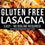 Pin image for Gluten Free Lasagna.