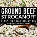 Pin image for Ground Beef Stroganoff.