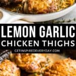 Pin image for Lemon Chicken Thighs.