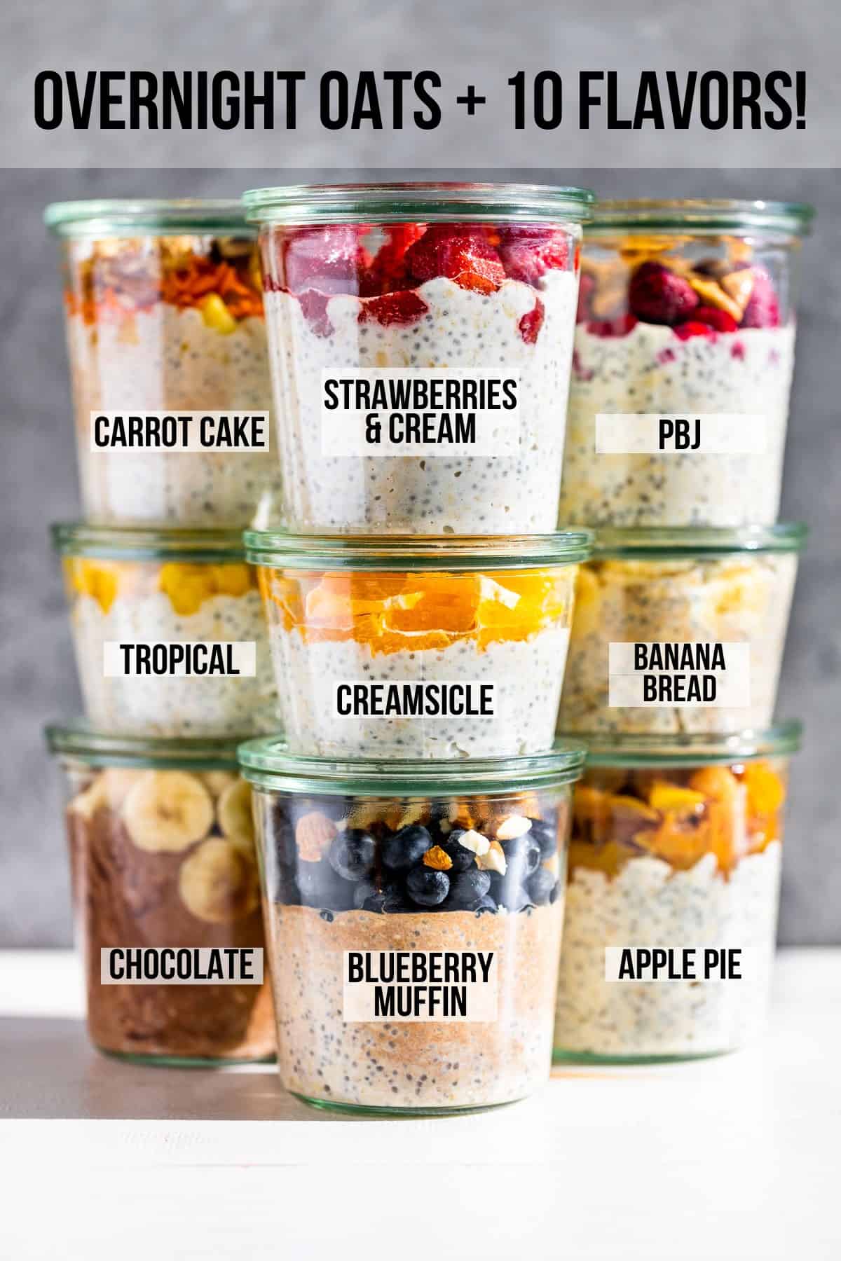 Healthy Overnight Oats (10+ Flavors!)