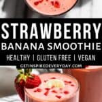 Pin image for Strawberry Banana Smoothie.