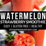 Pin image for Strawberry Watermelon Smoothie.