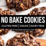 Pin image for Healthy No Bake Cookies.