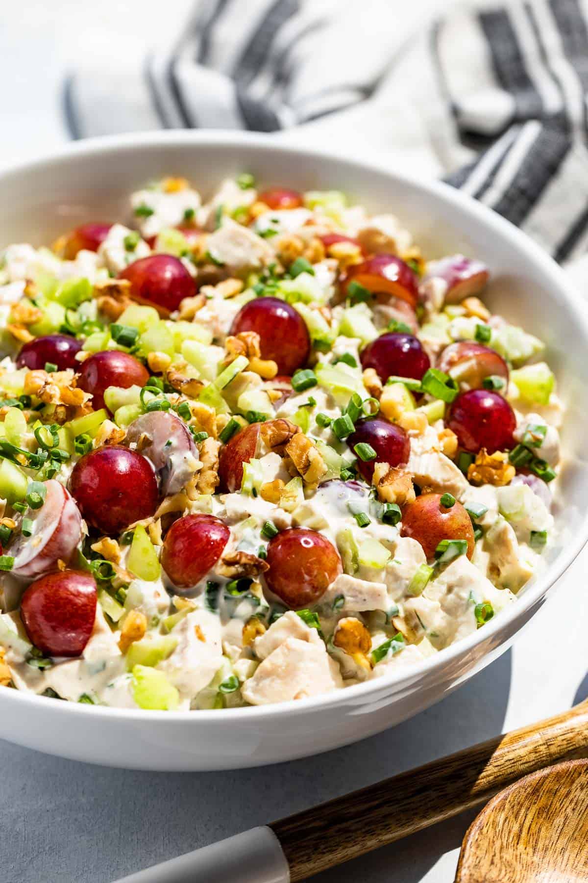 Healthy Curried Chicken Salad with Apples and Mayo - Bowl of Delicious