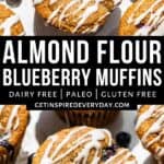 Pin image for Almond Flour Blueberry Muffins.
