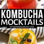 Pinterest image for 5 Kombucha Mocktails.