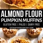 Pinterest image for almond flour pumpkin muffins.