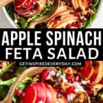 Pin image for apple spinach salad.