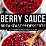 Pin image for berry sauce.