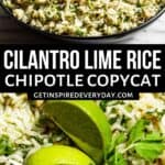 Pinterest image for Cilantro Lime Rice.