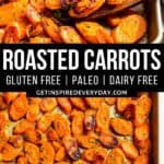 Pinterest image for roasted carrots.