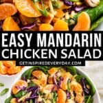Pinterest image for mandarin chicken salad.