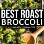 Pinterest image for roasted broccoli.