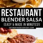 Pinterest image for restaurant style salsa.