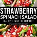PInterest image for strawberry spinach salad.