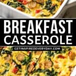 Pinterest image for breakfast casserole.