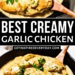 Pinterest image for Creamy Garlic Chicken.
