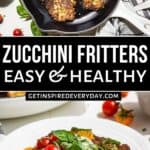 Pinterest image for healthy zucchini fritters.