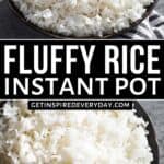 Pinterest image for instant pot long grain rice.