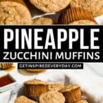 Pinterest image for Paleo Pineapple Muffins.