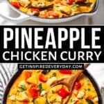 Pinterest image for pineapple curry.