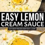 Pinterest image for Lemon Cream Sauce.
