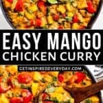 Pinterest image for mango curry.