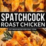 Pinterest image for spatchcock chicken.