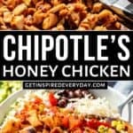Pinterest image for Chipotle Honey Chicken.