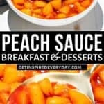 Pinterest image for peach sauce.