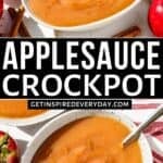 Pinterest image for Crockpot applesauce.